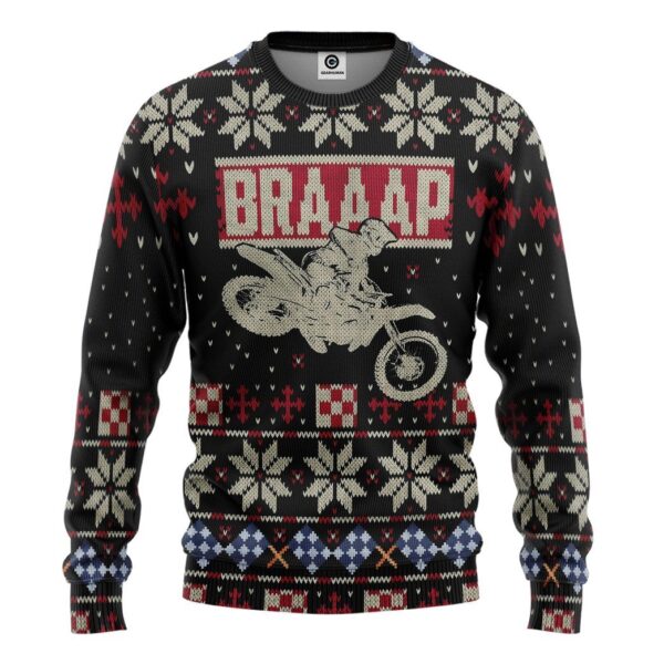 Gearhuman 3D Braaap Ugly Christmas Sweater Tshirt Hoodie Apparel GV28107 3D Apparel Long Sleeve S 