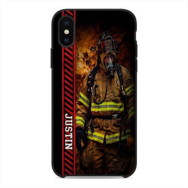 Gearhuman 3D Brave Firefighter Custom Name Phonecase GB180219 Glass Phone Case