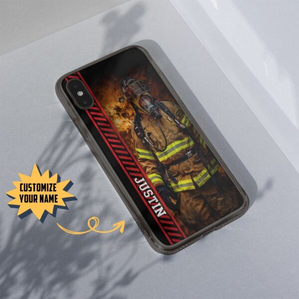 Gearhuman 3D Brave Firefighter Custom Name Phonecase GB180219 Glass Phone Case