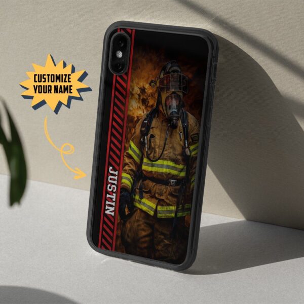 Gearhuman 3D Brave Firefighter Custom Name Phonecase GB180219 Glass Phone Case