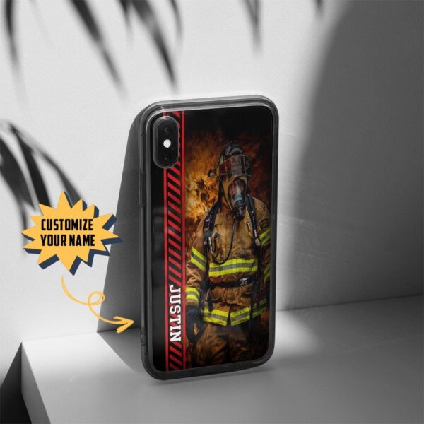 Gearhuman 3D Brave Firefighter Custom Name Phonecase GB180219 Glass Phone Case
