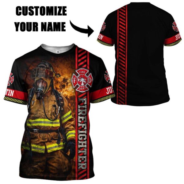 Gearhuman 3D Brave Firefighter Custom Name Tshirt Hoodie Apparel GB180218 3D Apparel