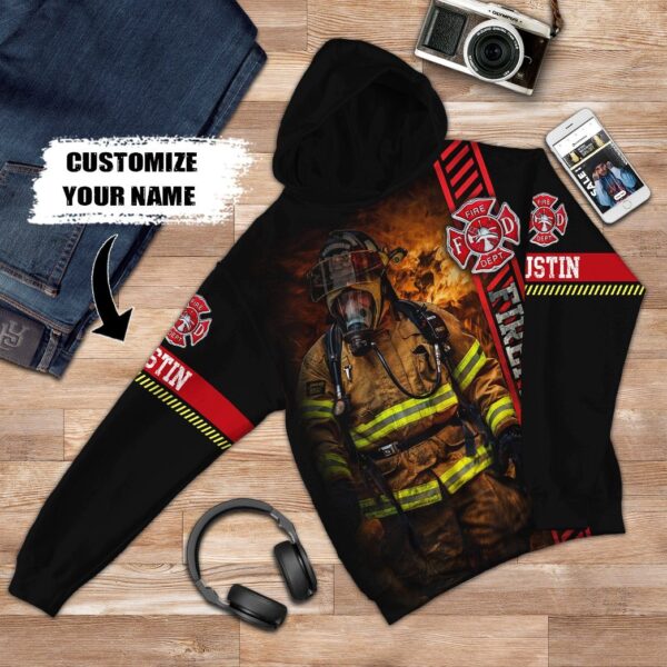 Gearhuman 3D Brave Firefighter Custom Name Tshirt Hoodie Apparel GB180218 3D Apparel