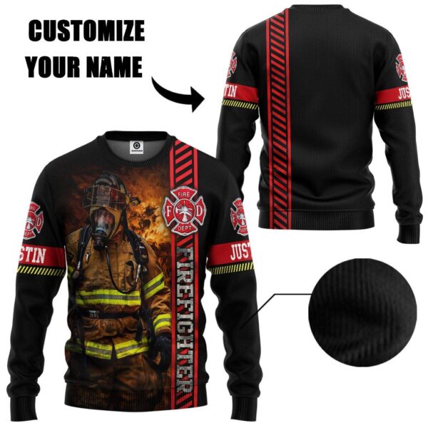 Gearhuman 3D Brave Firefighter Custom Name Tshirt Hoodie Apparel GB180218 3D Apparel