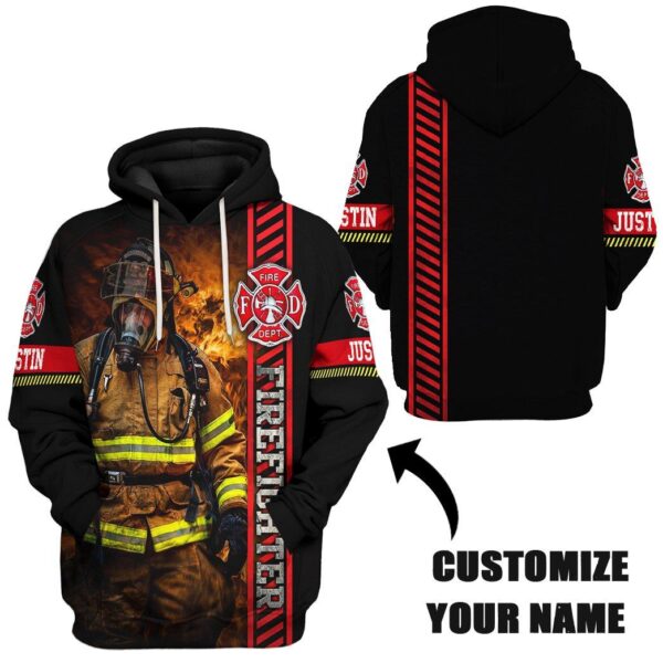 Gearhuman 3D Brave Firefighter Custom Name Tshirt Hoodie Apparel GB180218 3D Apparel