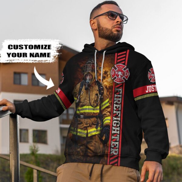 Gearhuman 3D Brave Firefighter Custom Name Tshirt Hoodie Apparel GB180218 3D Apparel