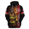 Gearhuman 3D Brave Firefighter Custom Name Tshirt Hoodie Apparel GB180218 3D Apparel Hoodie S