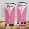 Gearhuman 3D Breast Cancer Warriors Custom Name Design Vacuum Insulated Glitter Tumbler GC13105 Tumbler Short 20oz