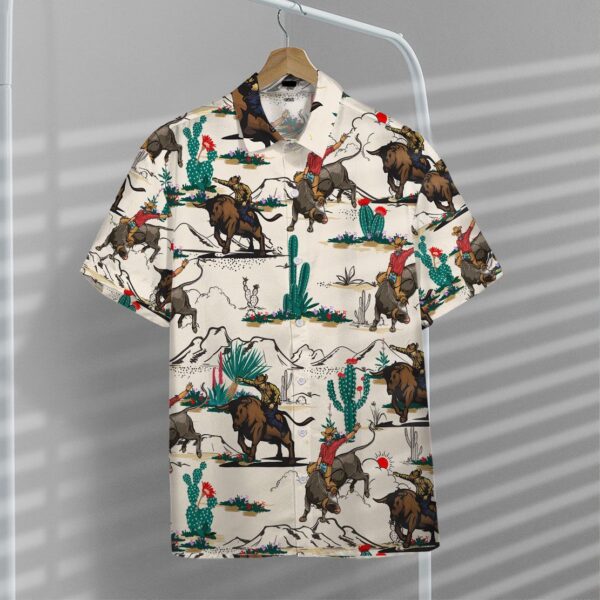 Gearhuman 3D Bull Riding Hawaii Shirt ZK2506219 Short Sleeve Shirt