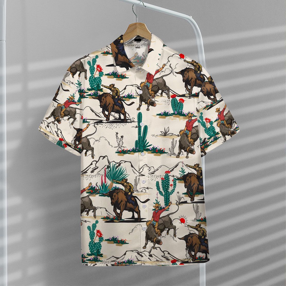 Gearhuman 3D Bull Riding Hawaii Shirt ZK2506219 Short Sleeve Shirt