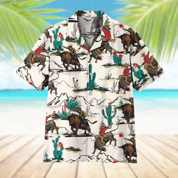 Gearhuman 3D Bull Riding Hawaii Shirt ZK2506219 Short Sleeve Shirt