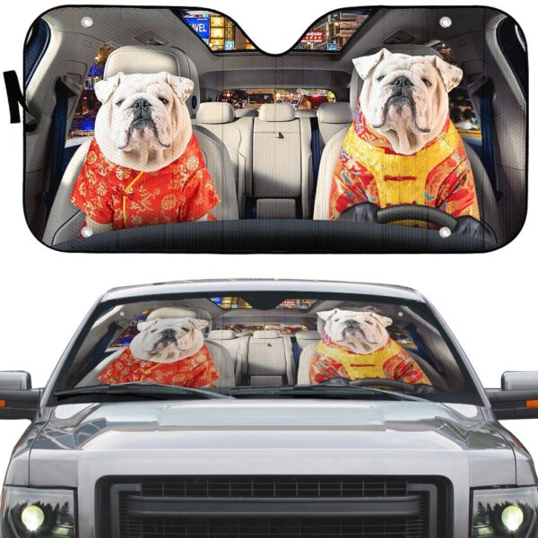 Gearhuman 3D Bulldog 04 Custom Car Auto Sunshade GV260816 Auto Sunshade 