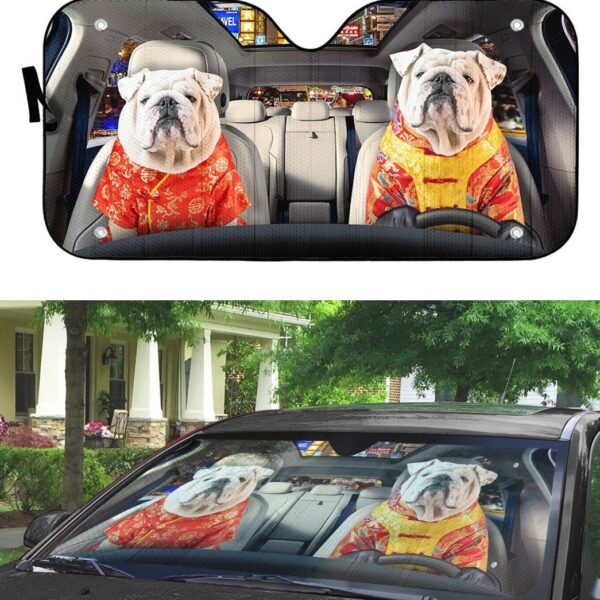 Gearhuman 3D Bulldog 04 Custom Car Auto Sunshade GV260816 Auto Sunshade 