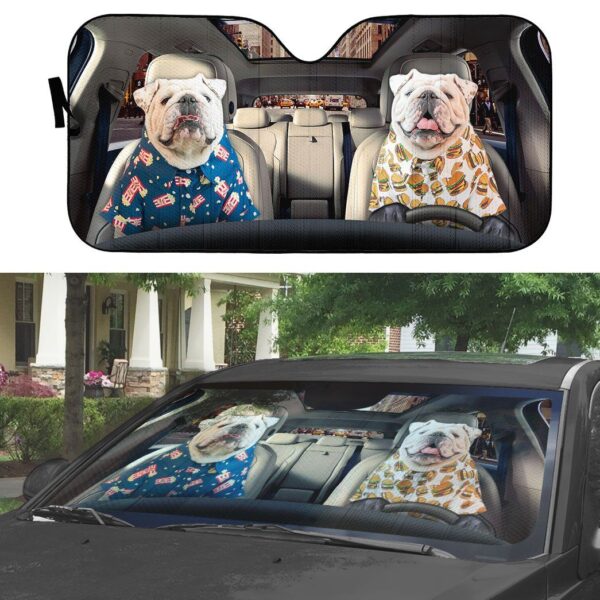 Gearhuman 3D Bulldog 08 Custom Car Auto Sunshade GV26088 Auto Sunshade 
