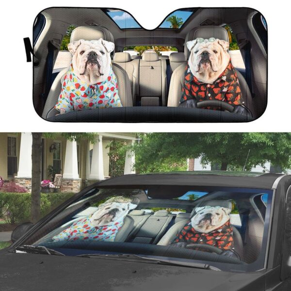 Gearhuman 3D Bulldog 09 Custom Car Auto Sunshade GV260814 Auto Sunshade 