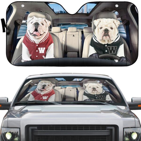 Gearhuman 3D Bulldog 12 Custom Car Auto Sunshade GV260827 Auto Sunshade 