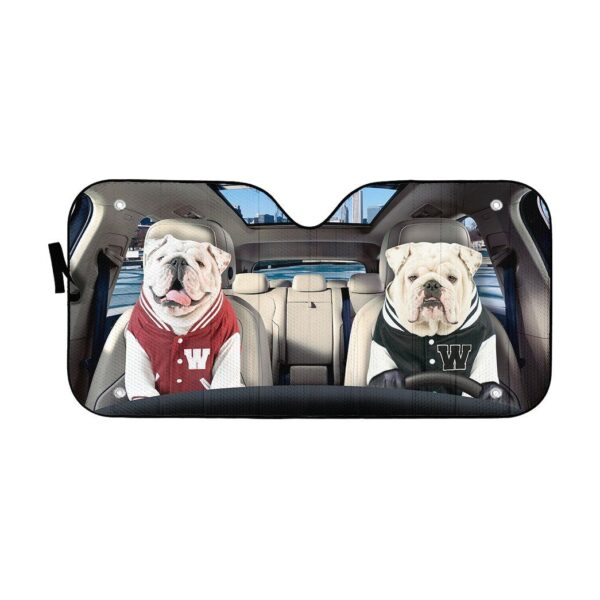 Gearhuman 3D Bulldog 12 Custom Car Auto Sunshade GV260827 Auto Sunshade 57''x27.5'' 