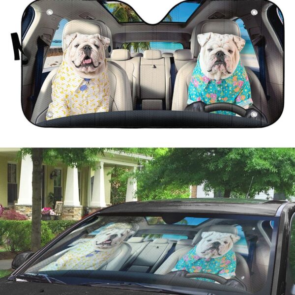 Gearhuman 3D Bulldog 14 Custom Car Auto Sunshade GV260821 Auto Sunshade 