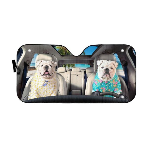 Gearhuman 3D Bulldog 14 Custom Car Auto Sunshade GV260821 Auto Sunshade 57''x27.5'' 