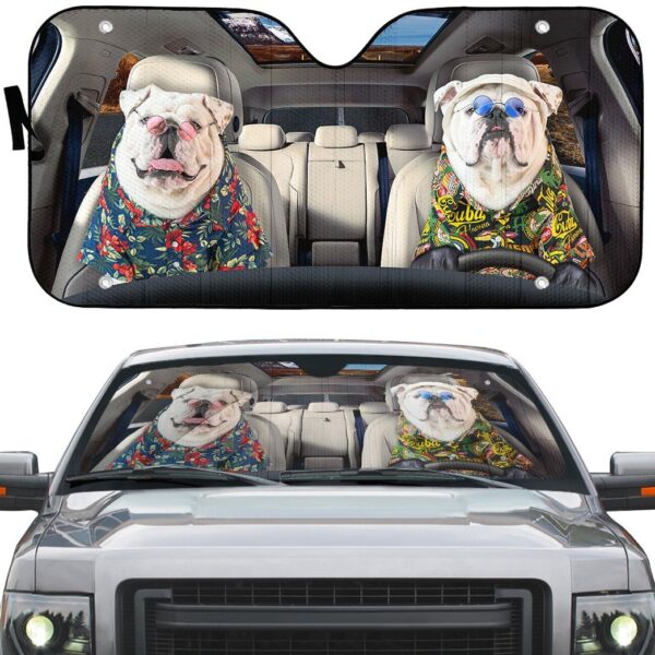 Gearhuman 3D Bulldog 15 Custom Car Auto Sunshade GV260822 Auto Sunshade 