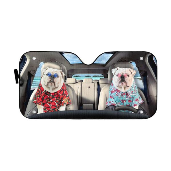 Gearhuman 3D Bulldog 16 Custom Car Auto Sunshade GV260825 Auto Sunshade 57''x27.5'' 