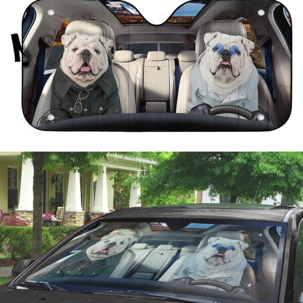 Gearhuman 3D Bulldog 17 Custom Car Auto Sunshade GV260823-SS Auto Sunshade 