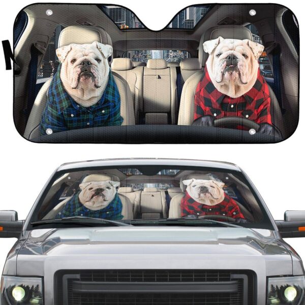 Gearhuman 3D Bulldog 24 Custom Car Auto Sunshade GV260829 Auto Sunshade 