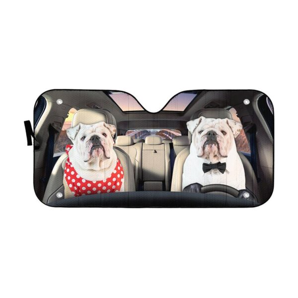 Gearhuman 3D Bulldog 25 Custom Car Auto Sunshade GV260824 Auto Sunshade 57''x27.5'' 