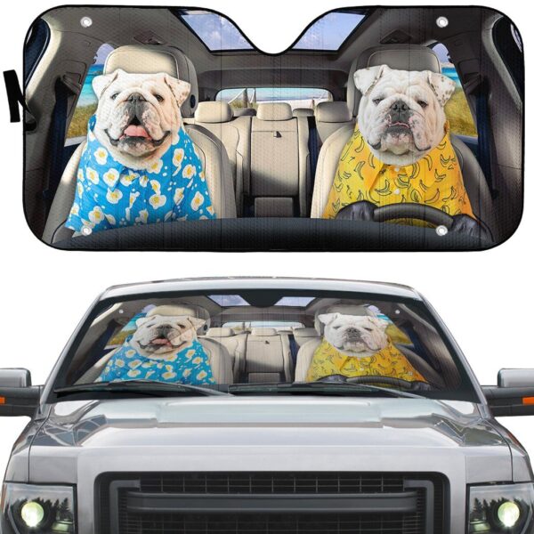 Gearhuman 3D Bulldog 26 Custom Car Auto Sunshade GV26087 Auto Sunshade 