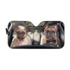 Gearhuman 3D Bulldog Couple Custom Car Auto Sunshade GW04093 Auto Sunshade 57''x27.5''