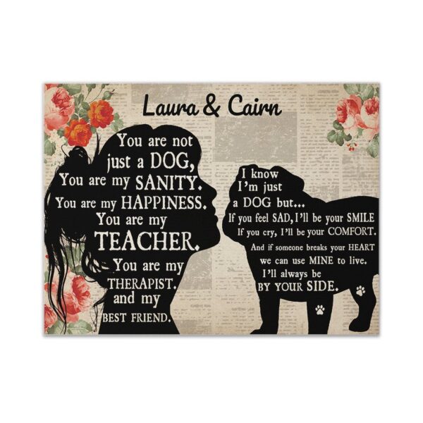 Gearhuman 3D Bulldog My Best Friend Custom Name Canvas GW26017 Canvas 1 Piece Non Frame M