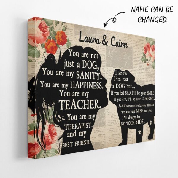 Gearhuman 3D Bulldog My Best Friend Custom Name Canvas GW26017 Canvas