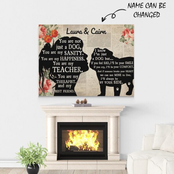 Gearhuman 3D Bulldog My Best Friend Custom Name Canvas GW26017 Canvas