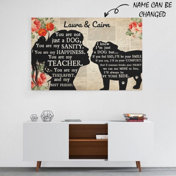 Gearhuman 3D Bulldog My Best Friend Custom Name Canvas GW26017 Canvas