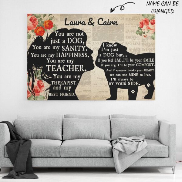 Gearhuman 3D Bulldog My Best Friend Custom Name Canvas GW26017 Canvas