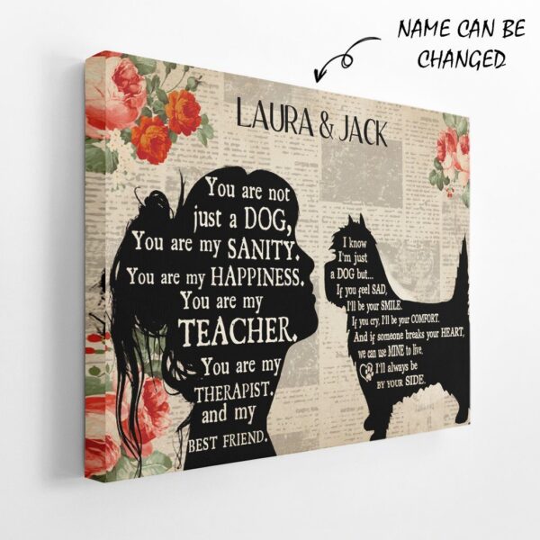 Gearhuman 3D Cairn Terrier My Best Friend Custom Name Canvas GW260140 Canvas