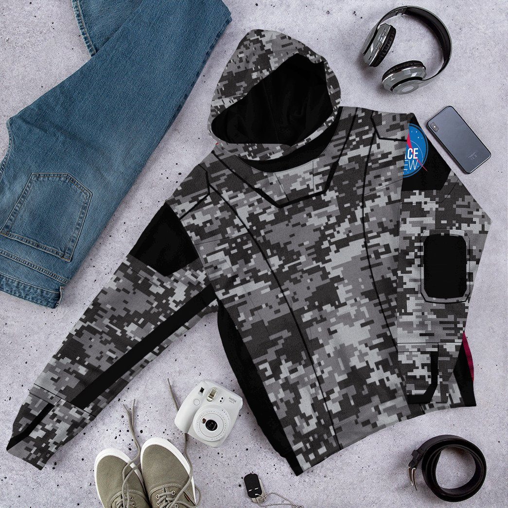 Gearhuman 3D Camo Space Crew Spacesuit Custom Hoodie Apparel GN25084 3D Custom Fleece Hoodies