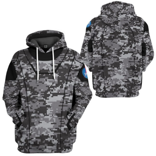 Gearhuman 3D Camo Space Crew Spacesuit Custom Hoodie Apparel GN25084 3D Custom Fleece Hoodies