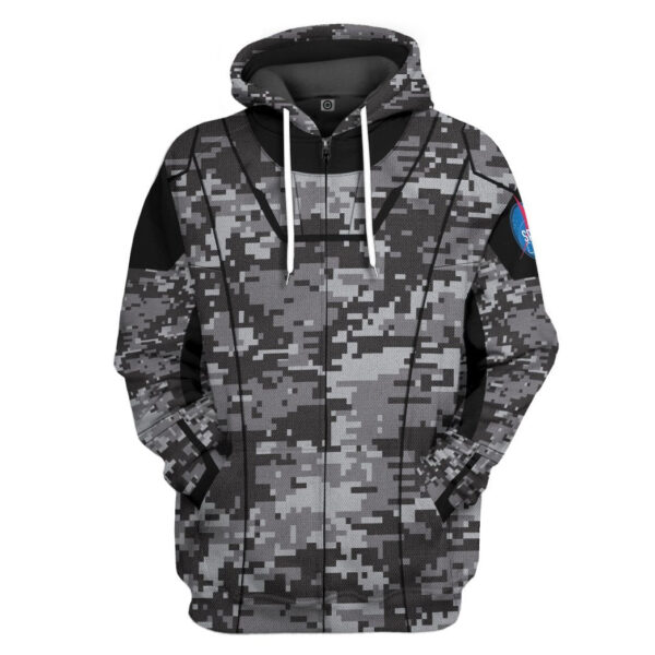Gearhuman 3D Camo Space Crew Spacesuit Custom Hoodie Apparel GN25084 3D Custom Fleece Hoodies Zip Hoodie S