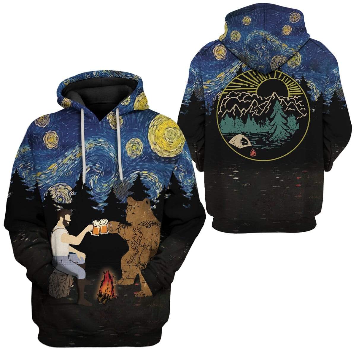 Gearhuman 3D Camping Father's Day Custom Hoodies Apparel GA25022 3D Custom Fleece Hoodies