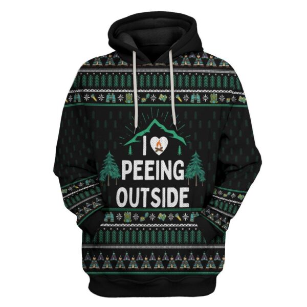 Gearhuman 3D Camping I Love Peeing Outside Custom Hoodie Apparel GN1610205 3D Apparel Hoodie S 