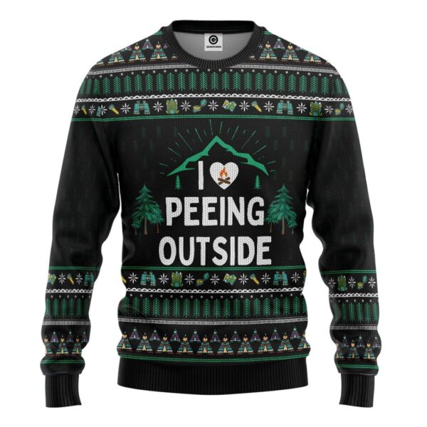 Gearhuman 3D Camping I Love Peeing Outside Custom Hoodie Apparel GN1610205 3D Apparel Long Sleeve S