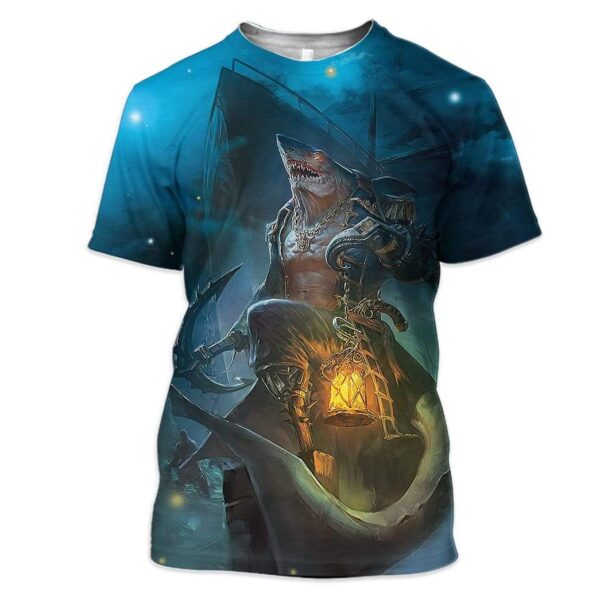 Gearhuman 3D Captain Shark Night Custom T-Shirts Hoodies Apparel AN-A14026 3D Custom Fleece Hoodies T-Shirt S 