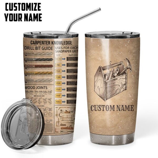 Gearhuman 3D Carpenter Knowleged Custom Name Design Insulated Vacuum Tumbler GV14011 Tumbler 
