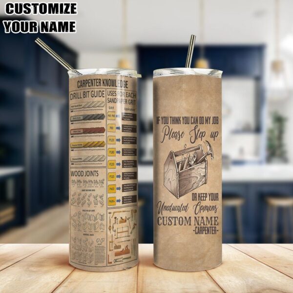 Gearhuman 3D Carpenter Knowleged Custom Name Design Insulated Vacuum Tumbler GV14016 Tumbler 