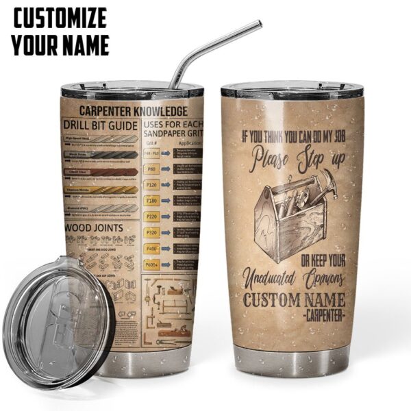 Gearhuman 3D Carpenter Knowleged Custom Name Design Insulated Vacuum Tumbler GV14016 Tumbler 