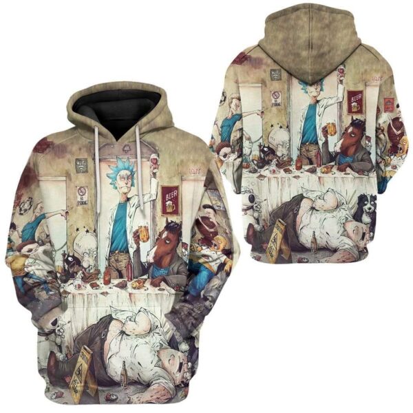 Gearhuman 3D Cartoon Multiverse Custom Hoodie Apparel GW14072 3D Custom Fleece Hoodies 