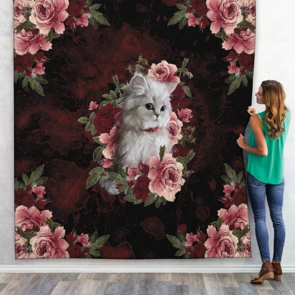 Gearhuman 3D Cat And Flower Custom Name Quilt GV14108 Quilt Quilt Twins 