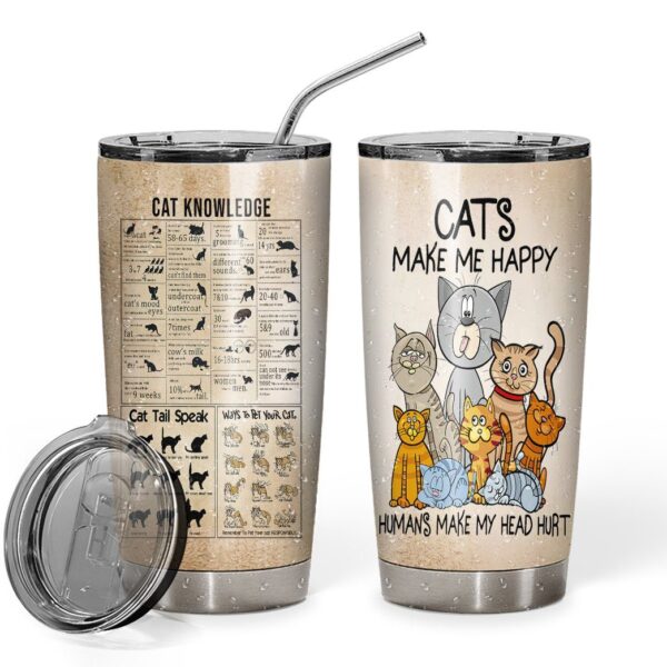 Gearhuman 3D Cat Knowledge Custom Tumbler GB06014 Tumbler