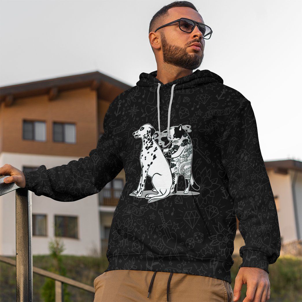 Gearhuman 3D Cat Tattoo Custom Tshirt Hoodie Apparel GC21102 3D Apparel